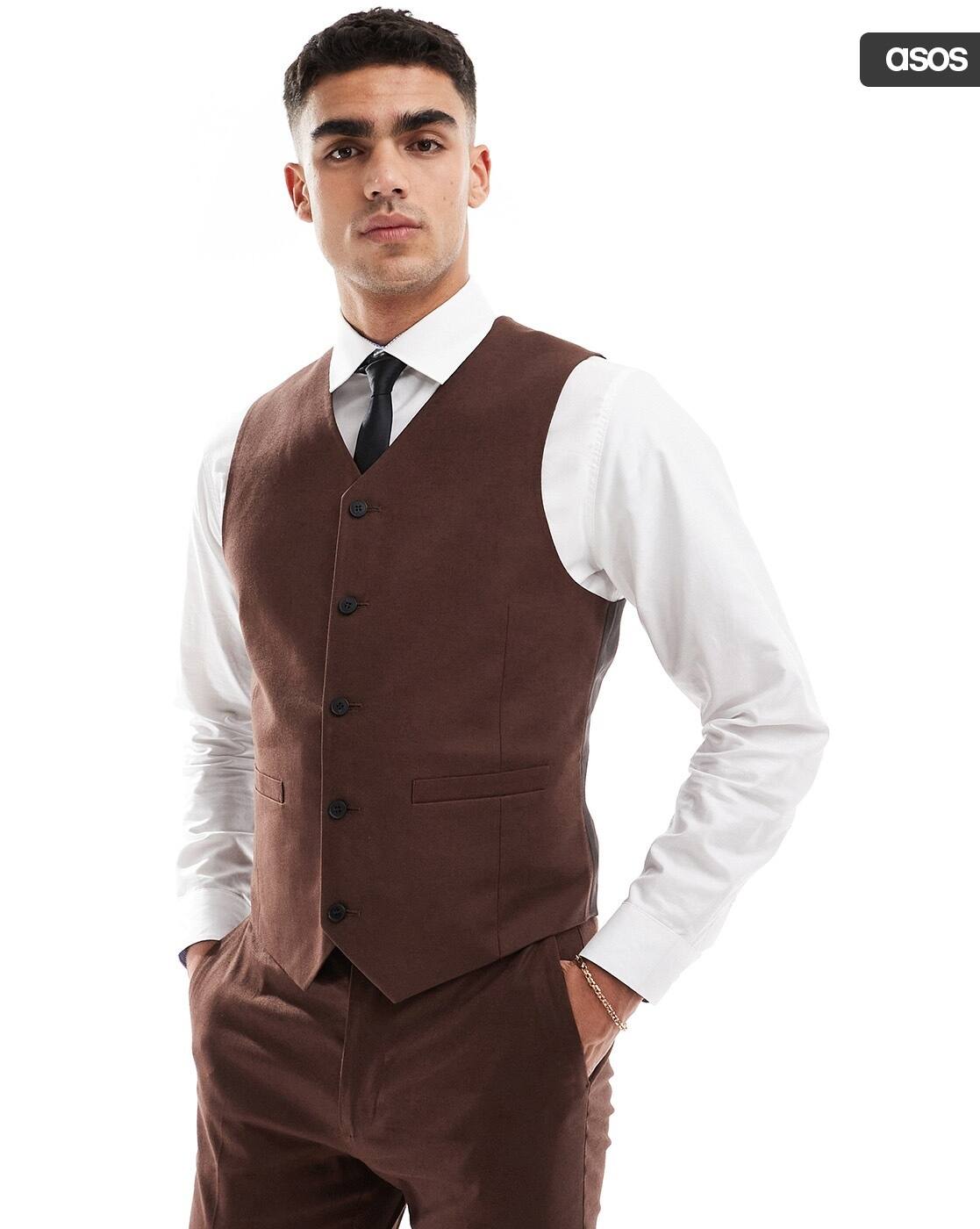 Men Skinny Fit Suit Waistcoat