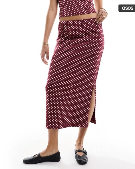 Asos polka dot midi skirt hotsell