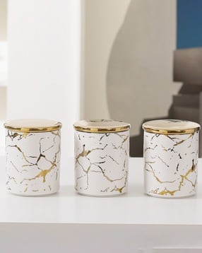 umai Set of 3 Printed Ceramic Storage Jars with Lid-picture-37