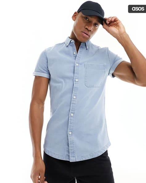 Buy Blue Shirts for Men by ASOS DESIGN Online | Ajio.com