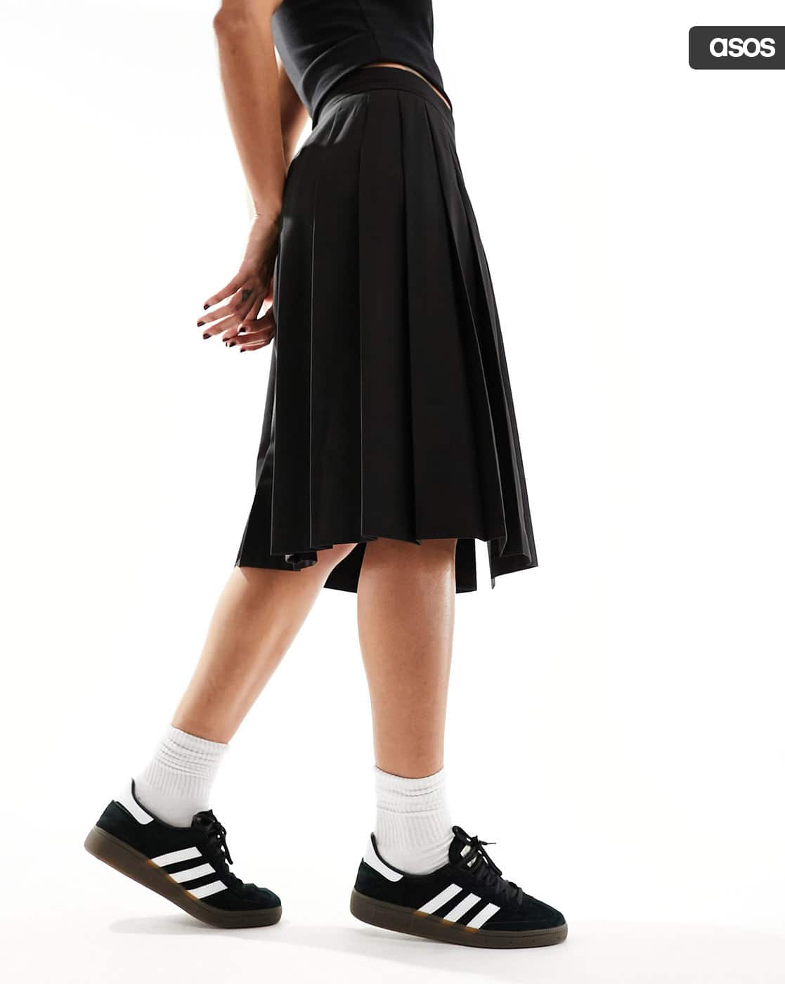 Women Tailored Pleated Midi Skirt