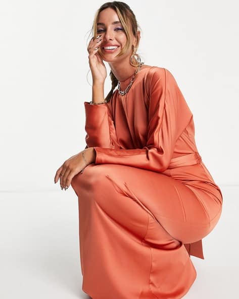Buy Orange Dresses for Women by ASOS DESIGN Online | Ajio.com