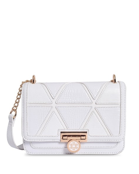 Lino Perros Women Croc-Embossed Sling Bag with Detachable Strap
