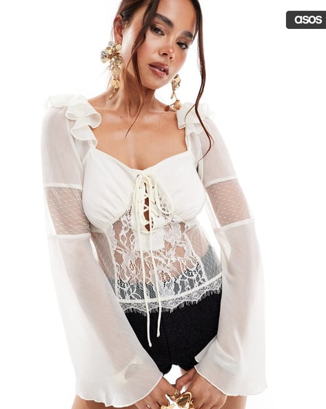Buy Ivory Cream Tops for Women by ASOS DESIGN Online