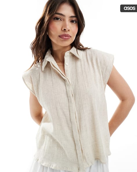 Buy Stone White Shirts for Women by ASOS DESIGN Online
