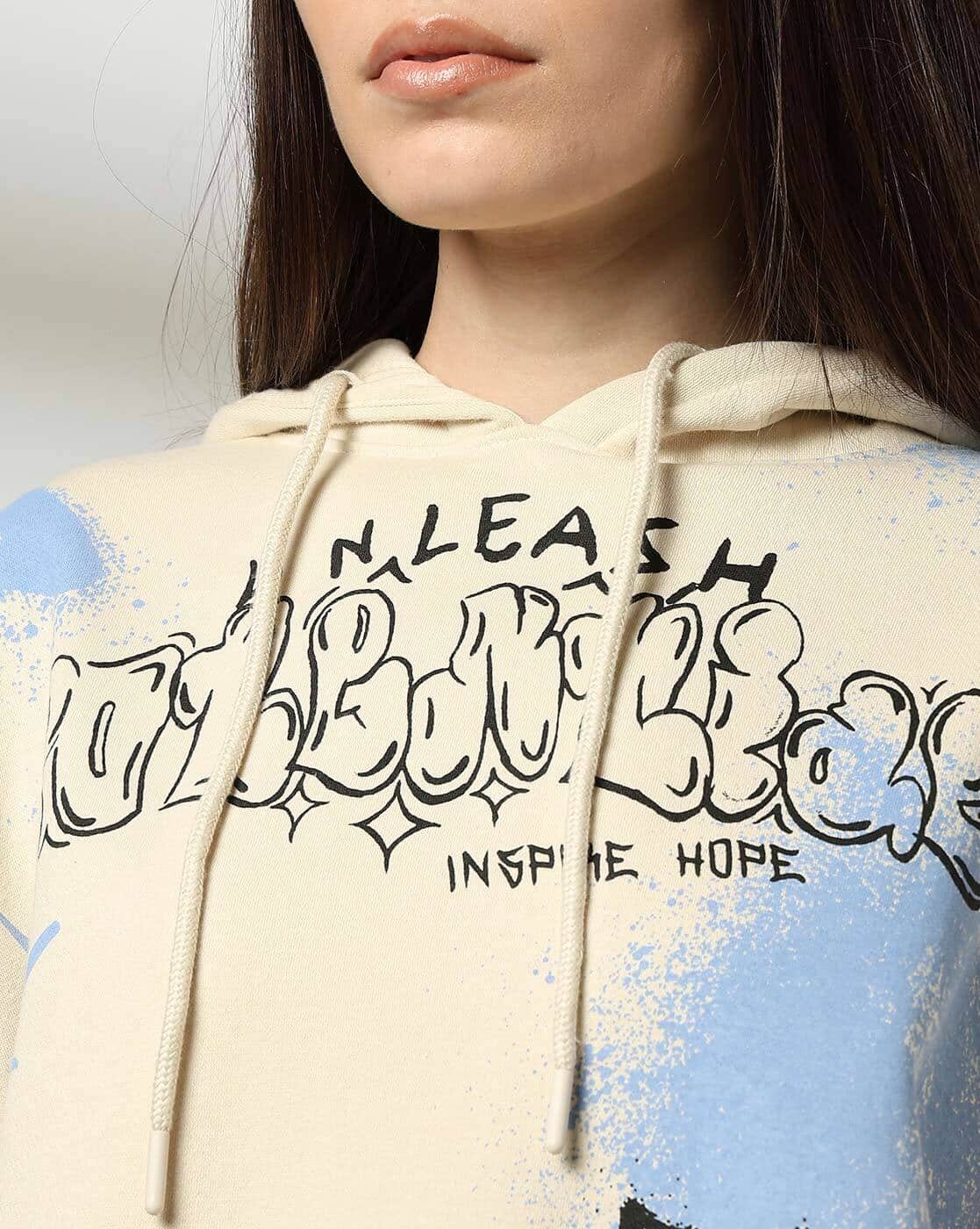 Buy Off White Sweatshirt & Hoodies for Women by DNMX Online | Ajio.com