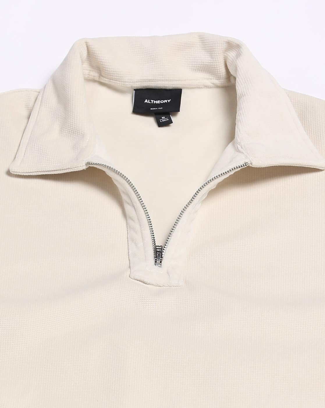 Buy Altheory by AZORTE Pop-Over Quarter Zip Polo T-Shirt Online