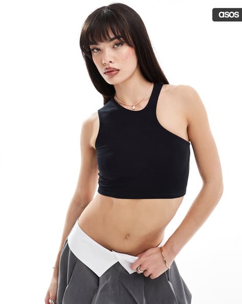 asos black vest top