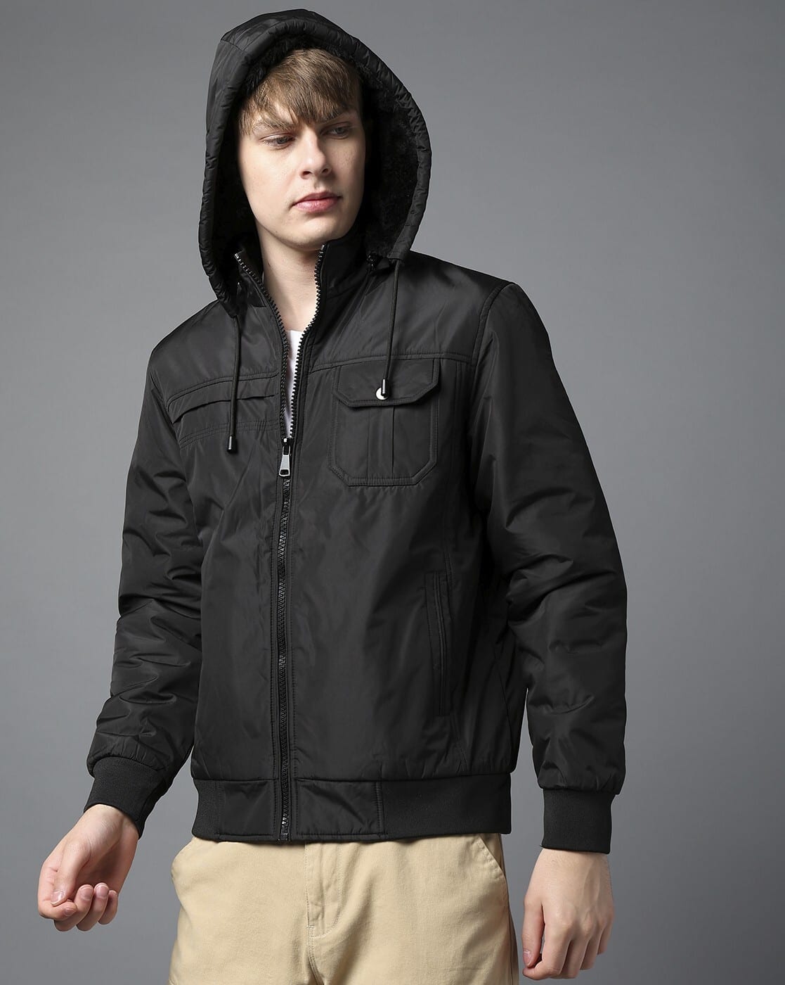 Buy Black Jackets & Coats for Men by Fort Collins Online | Ajio.com