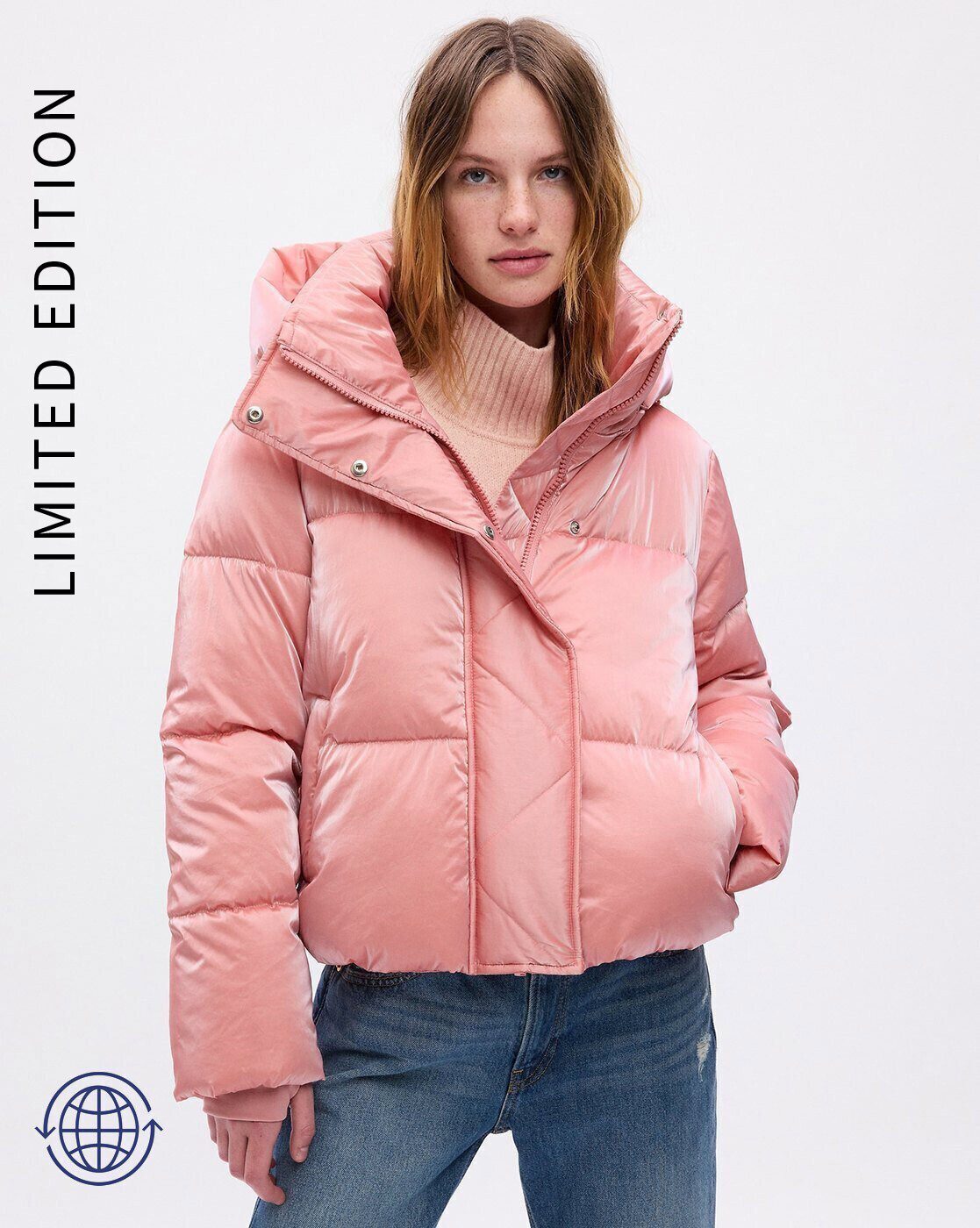 Pink down jacket womens hotsell