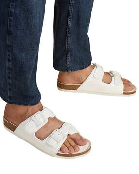 Men Slip-on Sandals with Faux Leather Upper