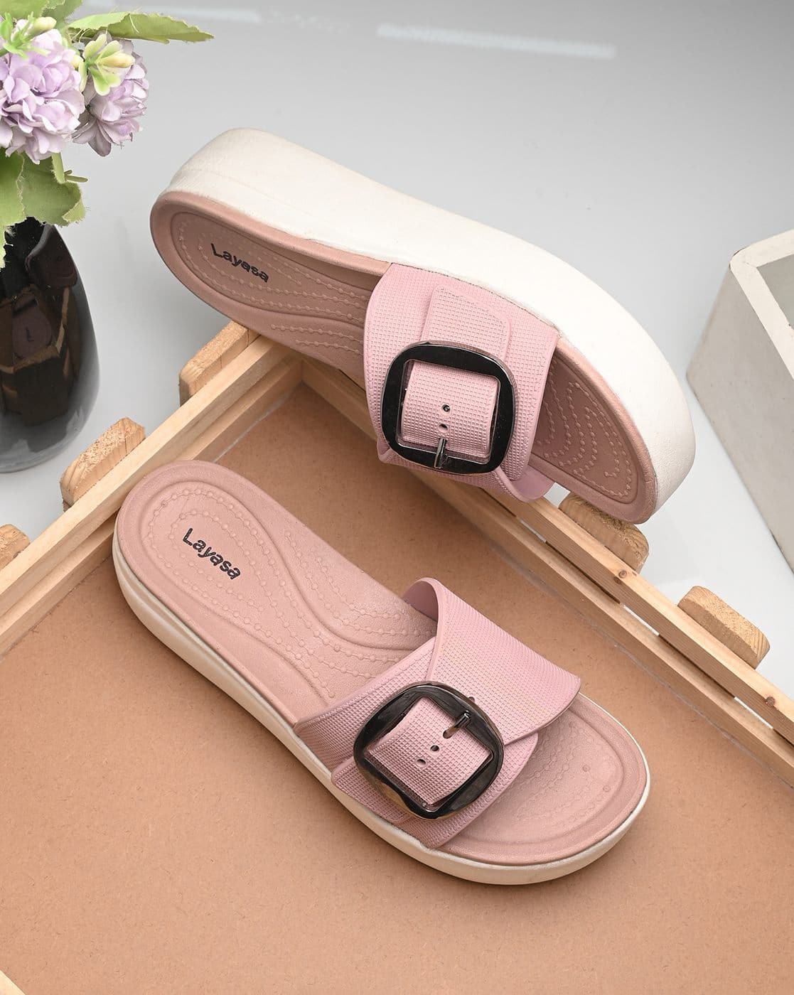 Buy Pink Flip Flop \u0026 Slippers for Women by LAYASA Online | Ajio.com