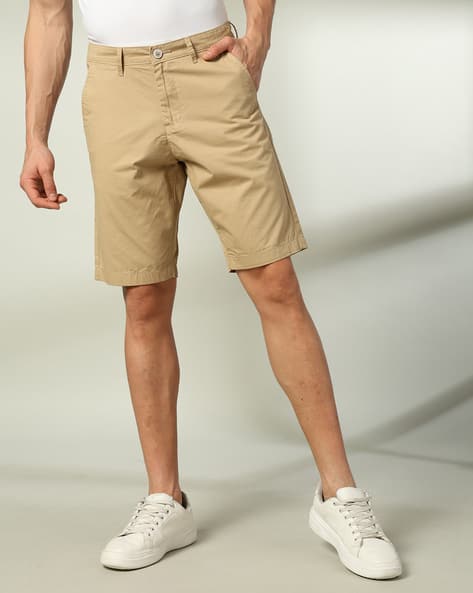 Men Regular Fit Flat-Front Shorts