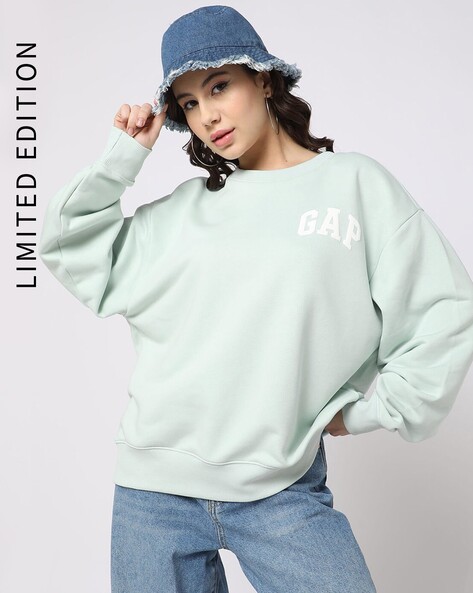 Buy Mint Blue Sweatshirt Hoodies for Women by GAP Online Ajio