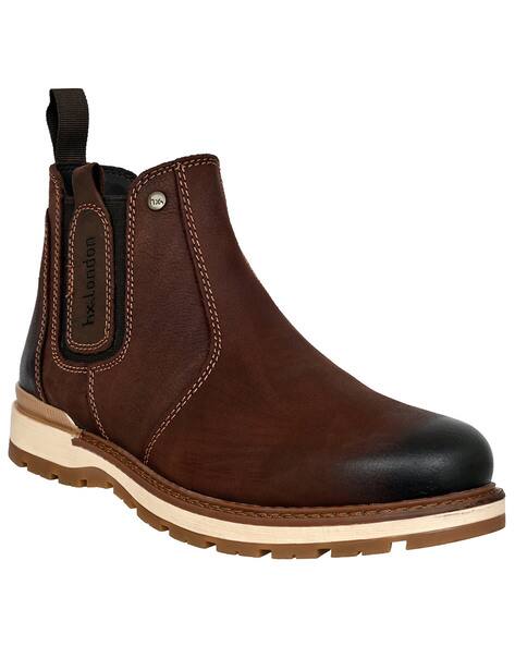 Buy Hx London Men Stacked Heel Lace-Up Chel Online | Ajio.com