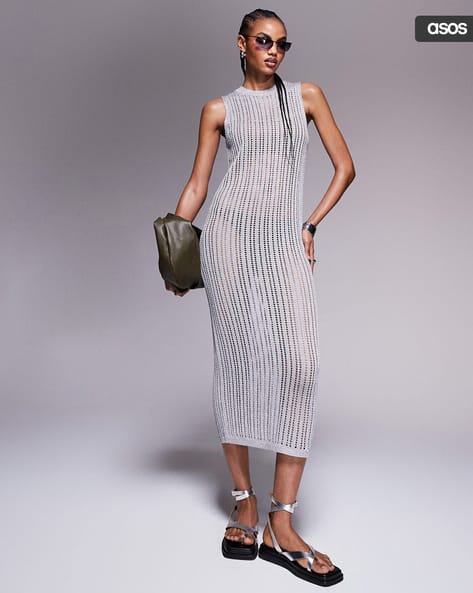 Buy Silver Dresses for Women by ASOS DESIGN Online | Ajio.com