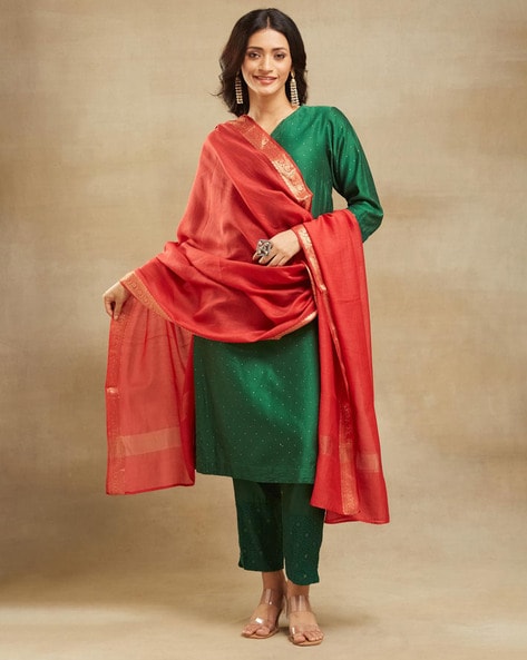 Women Zari Woven Dupatta Price in India