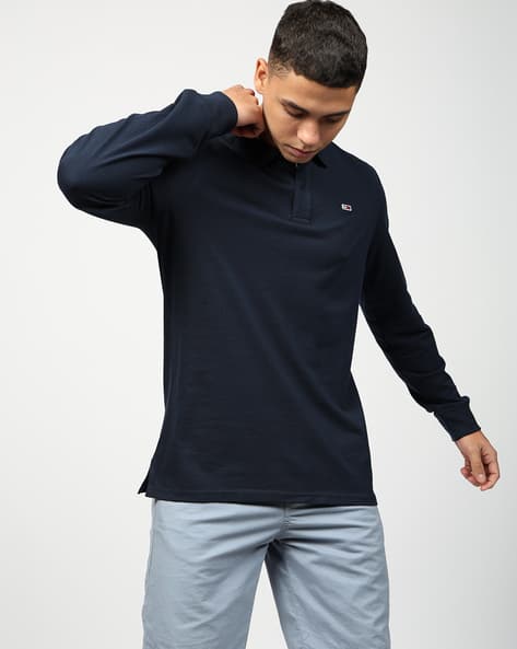 Slim Fit Long-Sleeve Polo T-Shirt
