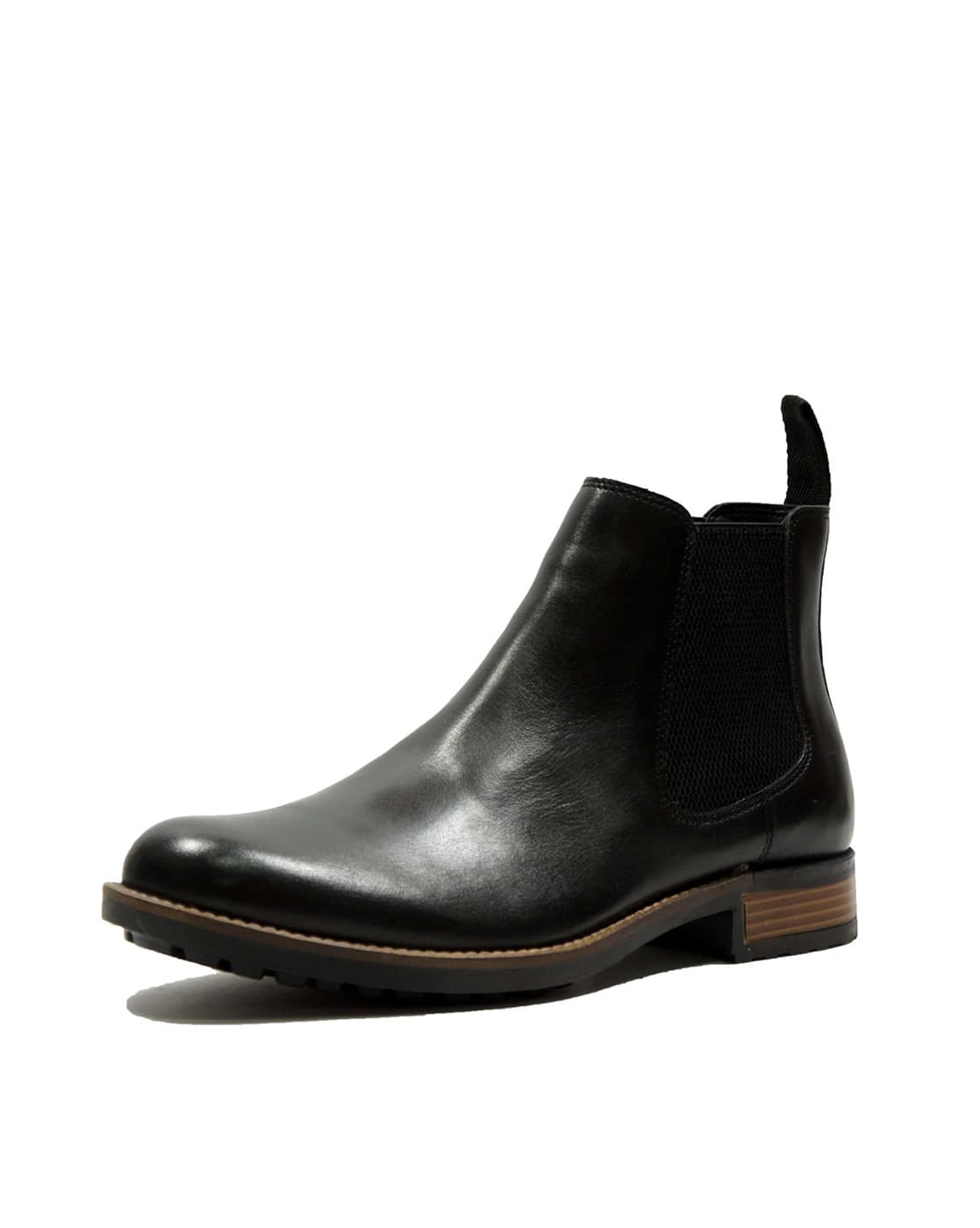 Mens Boots Perry Ellis Boots Black Men Stacked Heel Lace-Up