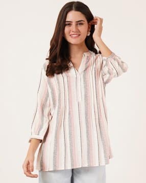 9 impression Striped Top with Full Sleeves-picture-32