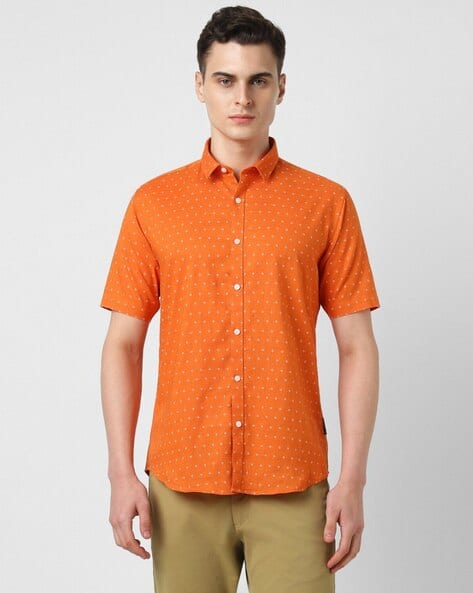 Buy Orange Shirts for Men by Van Heusen Online | Ajio.com