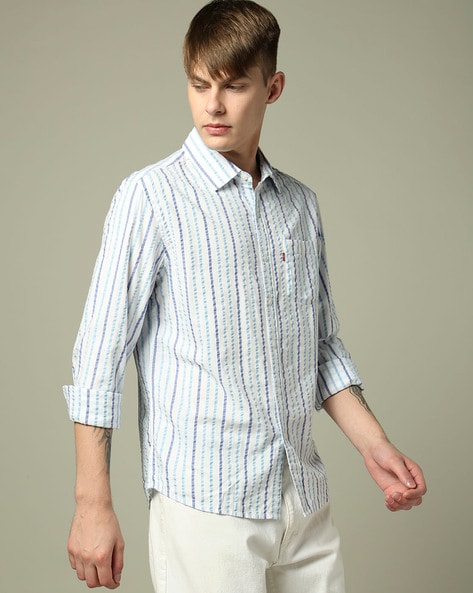 Levis Men Striped Slim Fit Shirt