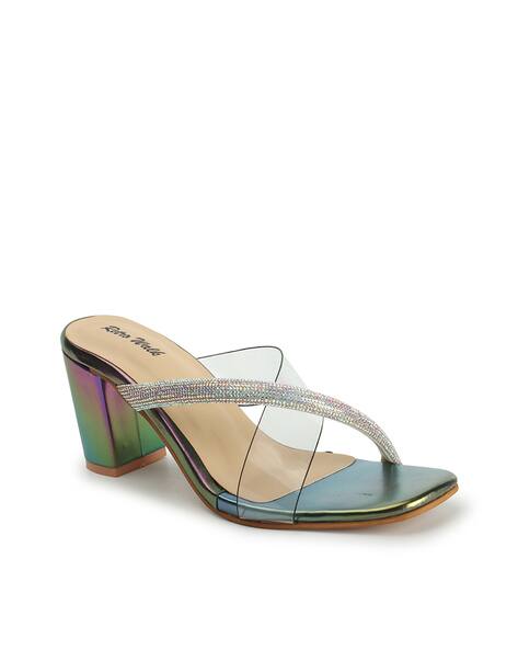 RETRO WALK Women Slip-On Chunky Heeled Sandals