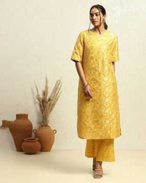 biba Women Floral Print Kurta & Palazzos Set-picture-13