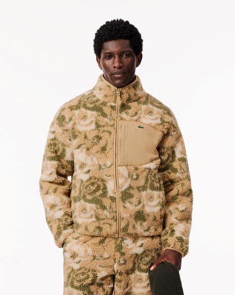 Zip Front Lacoste Coat Men Men Zip-Front Loose Fit Jacket