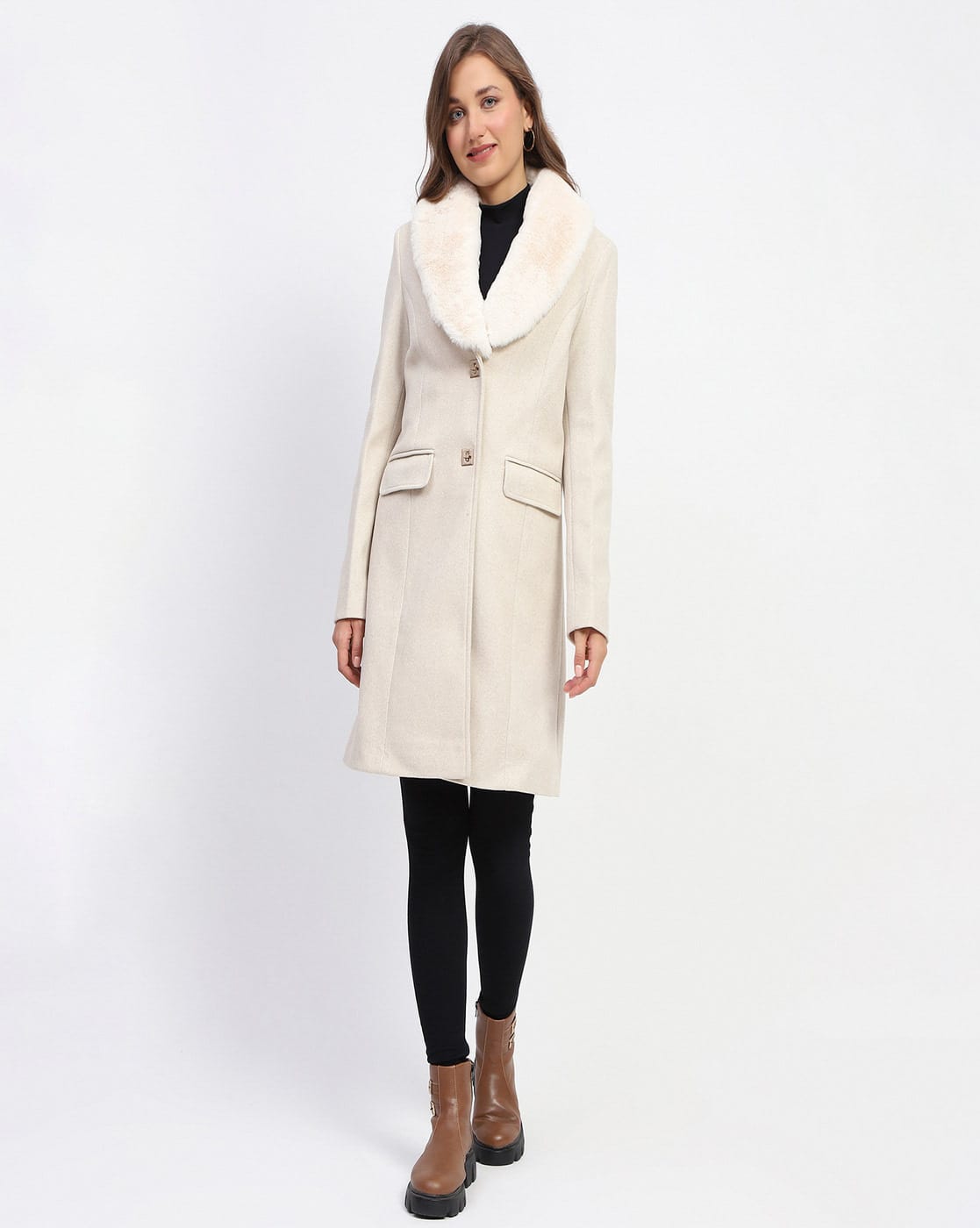 Women Relaxed Fit Long Coat