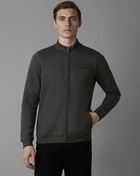 Men Regular Fit Zip-Front Sweatshirt