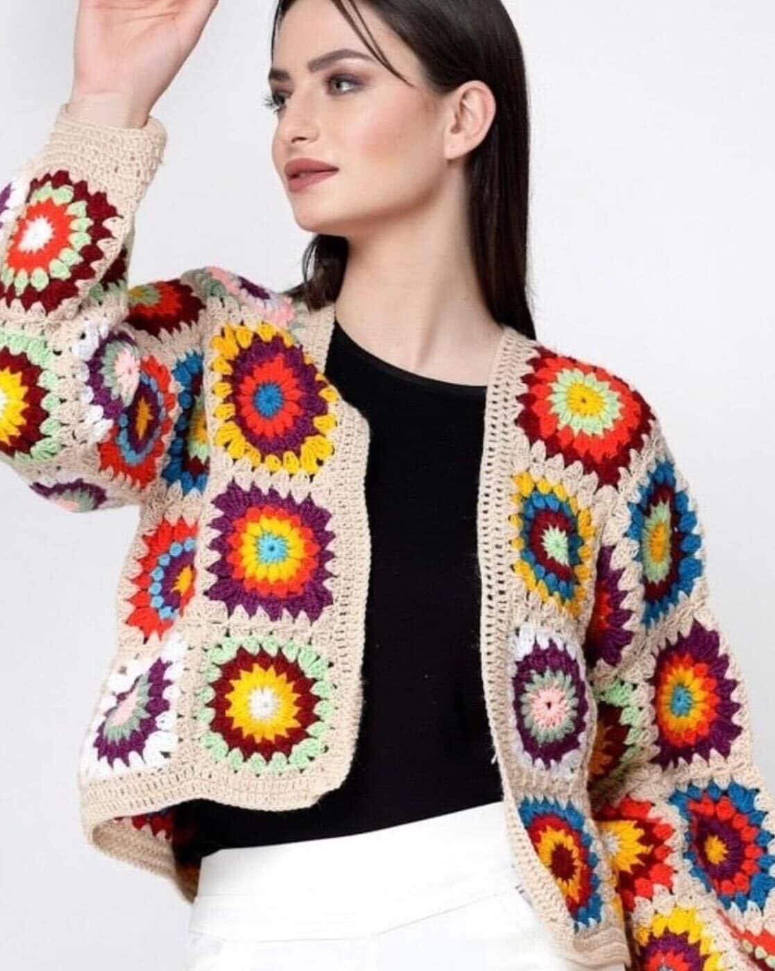 Women Front-Open Crochet Cardigan