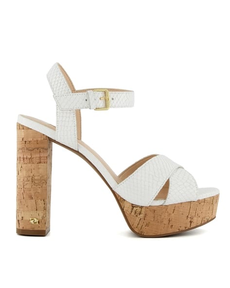 Dune London Women Reptilian Pattern Chunky-Heeled Sandals