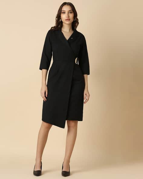 ALLEN SOLLY Women Sheath Dress with Belted-Waist