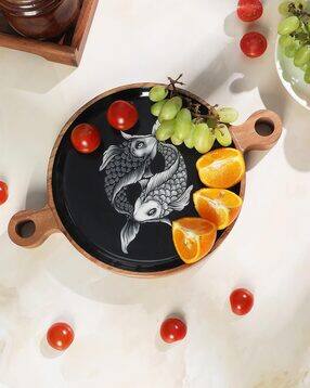 ireka homes Wooden Platter with Handle-picture-44