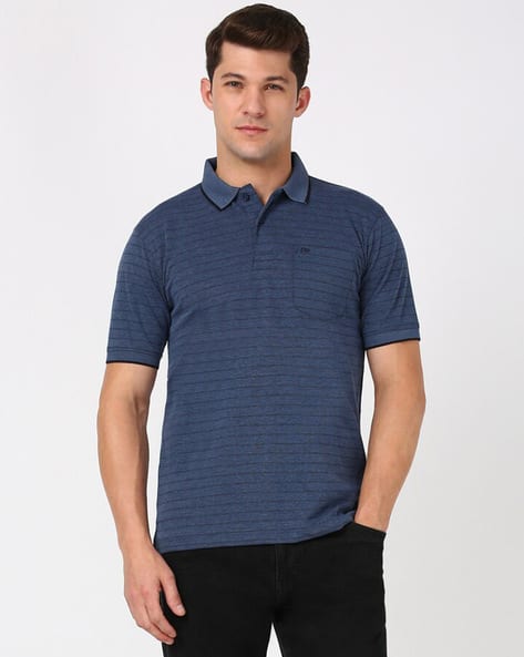 Men Striped Regular Fit Polo T-Shirt
