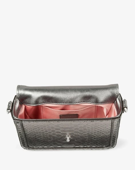 Buy Jimmy Choo Diamond Lizard Print Leather Crossbody Bag | Silver
