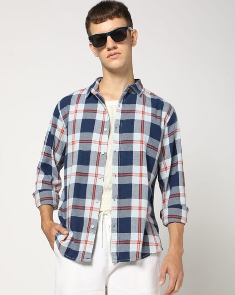 Men Checked Relaxed Fit Shirt