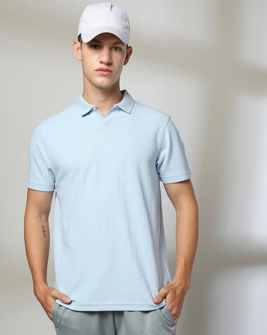 Teamspirit Men Regular Fit Polo T-Shirt For Men (Blue, L)