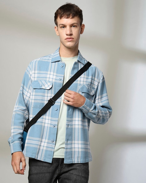 Men Checked Regular Fit Shacket