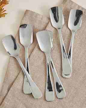 home centre Set of 6 Stainless Steel Ice Cream Spoons-picture-38