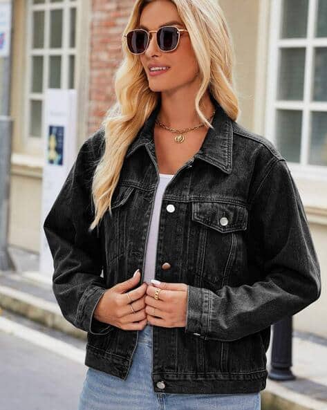 OH RARE Women Washed Regular Fit Denim Jacket