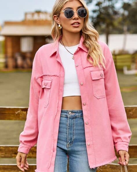 Buy Pink Jackets & Coats for Women by OH RARE Online | Ajio.com