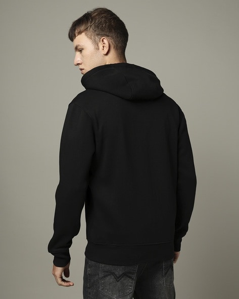 Slim fit black hoodie mens online