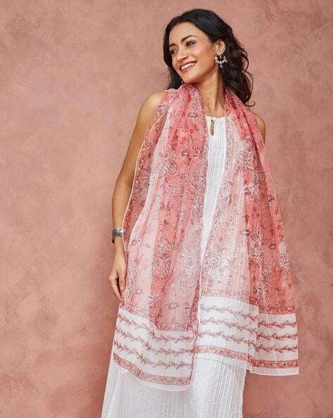 Women Floral Print Stole Price in India