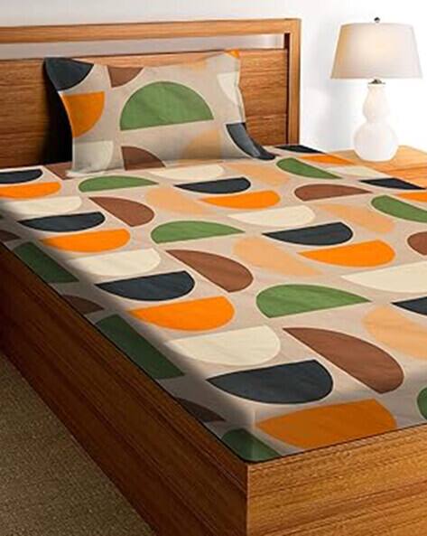 RRC Geometric Print Single Bedsheet with Pillow Cover