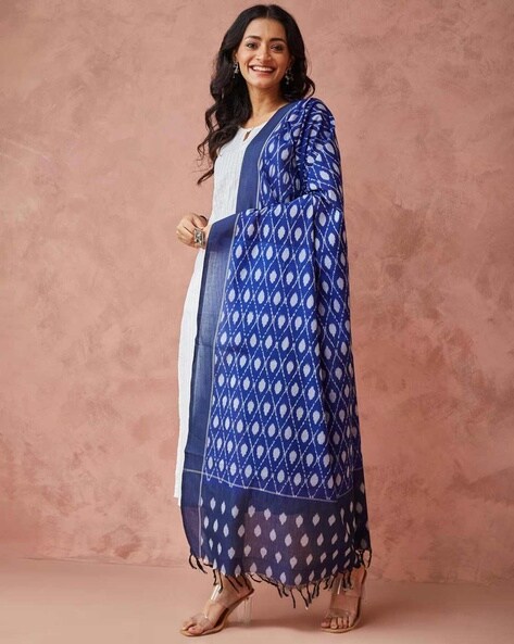 Women Ikat Print Dupatta Price in India