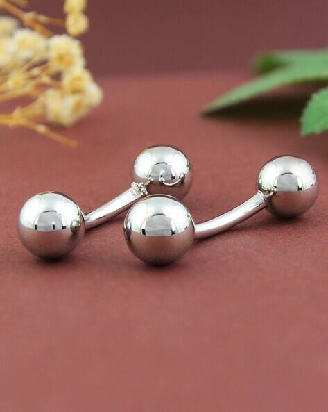 Peluche Silver-Plated Dumbbell Cufflinks