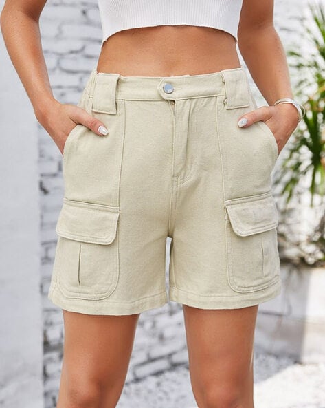 Buy Khaki Shorts for Women by OH RARE Online Ajio