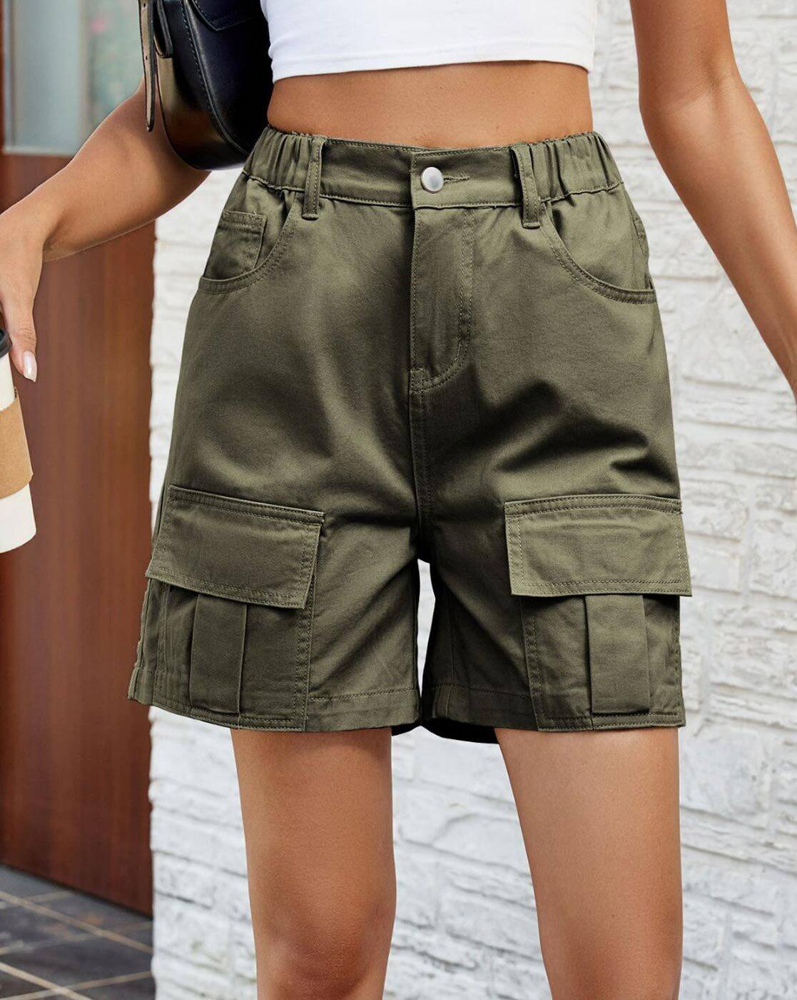 Buy Olive Shorts for Women by OH RARE Online | Ajio.com